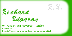 richard udvaros business card